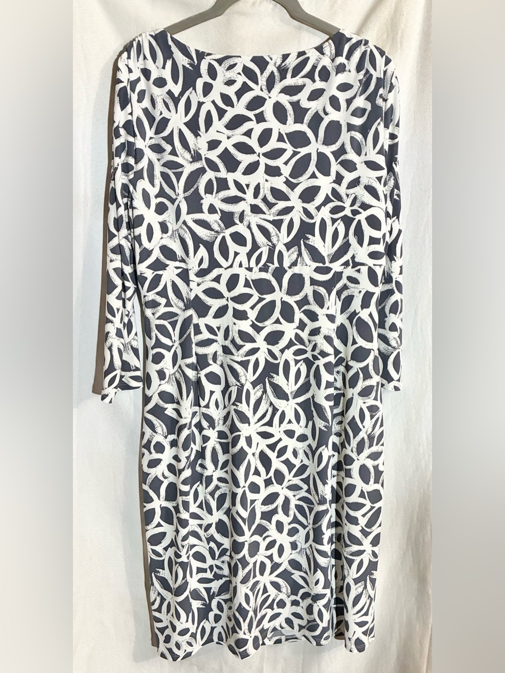 Lauren Ralph Floral Pencil Dress Sz 14 Side Gathered Empire Wedding Career LRL - Picture 3 of 12